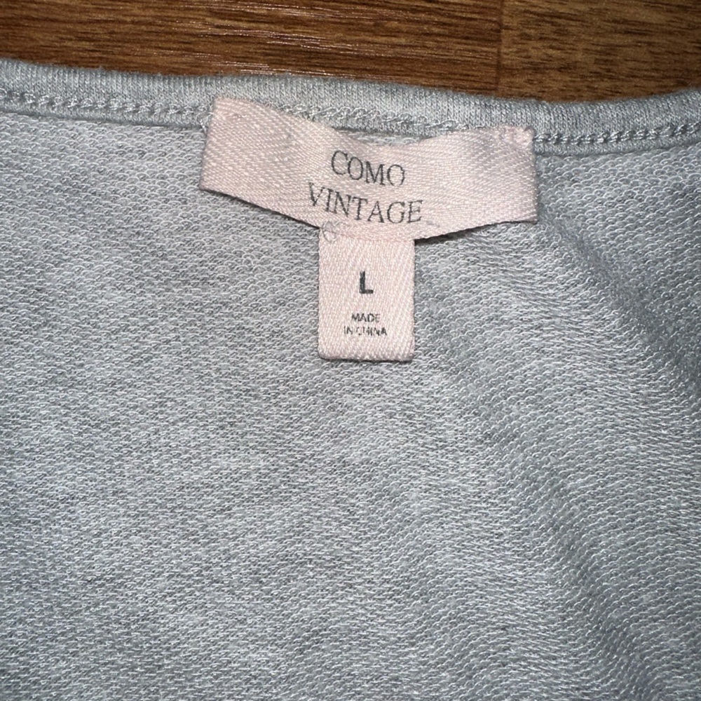 Como Vintage women’s Large heather Gray Ruffle Hem Dress - Picture 3 of 3